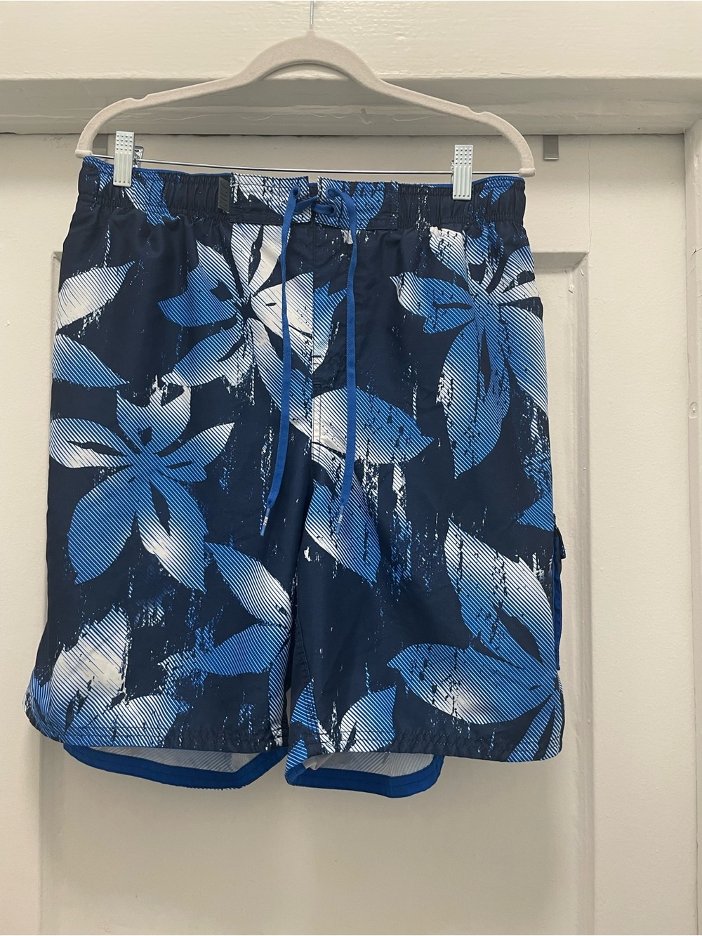 Nike Navy and Blue Printed Jammer/Swim Shorts